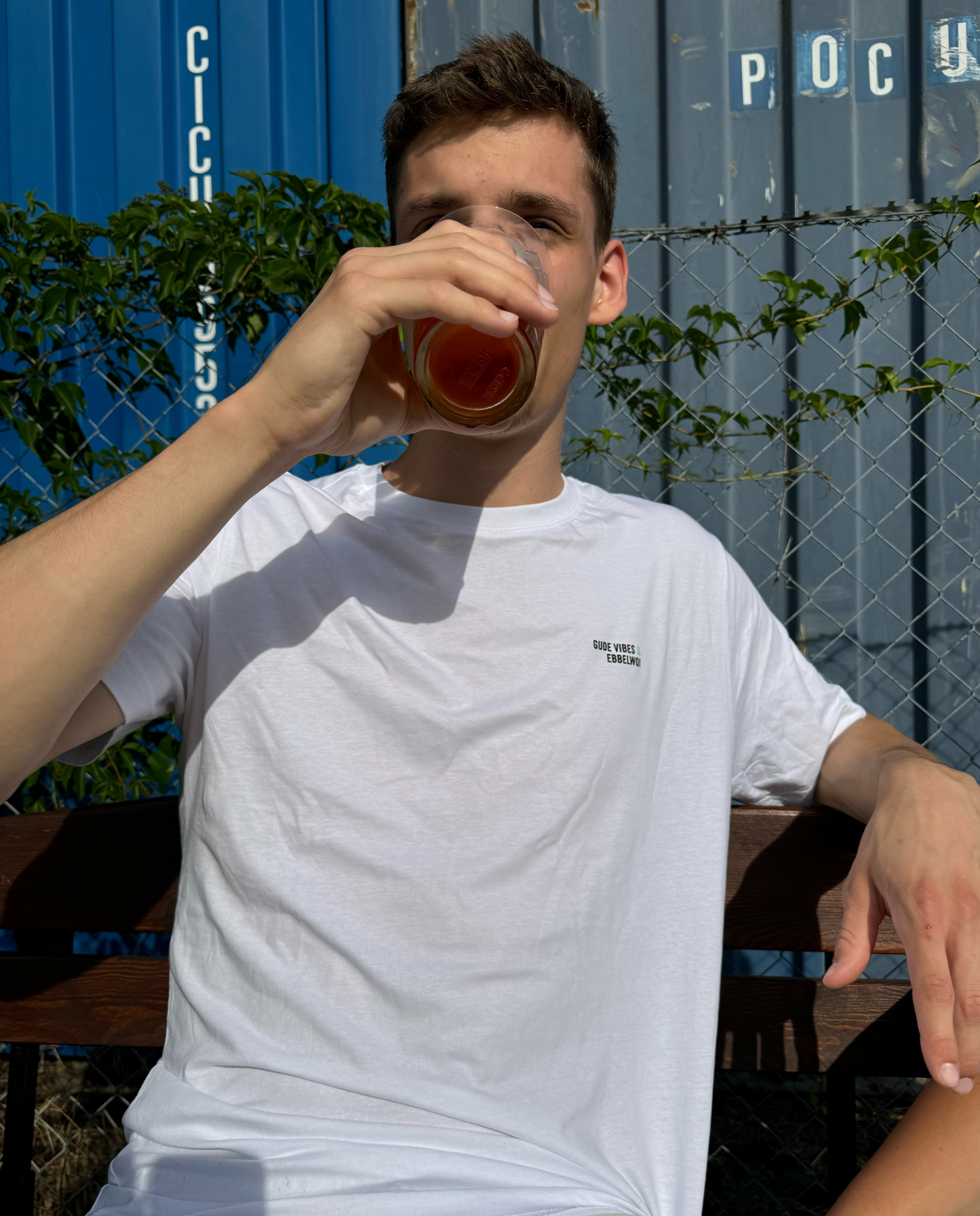 GUDE Vibes & Ebbelwoi - Shirt, weiß