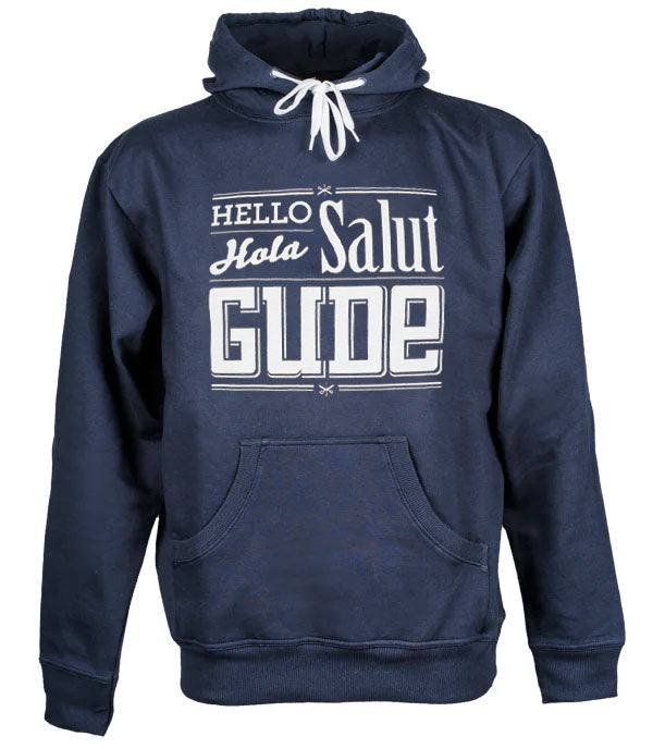 Hello, Hola, Salut, GUDE - Hoodie, navy
