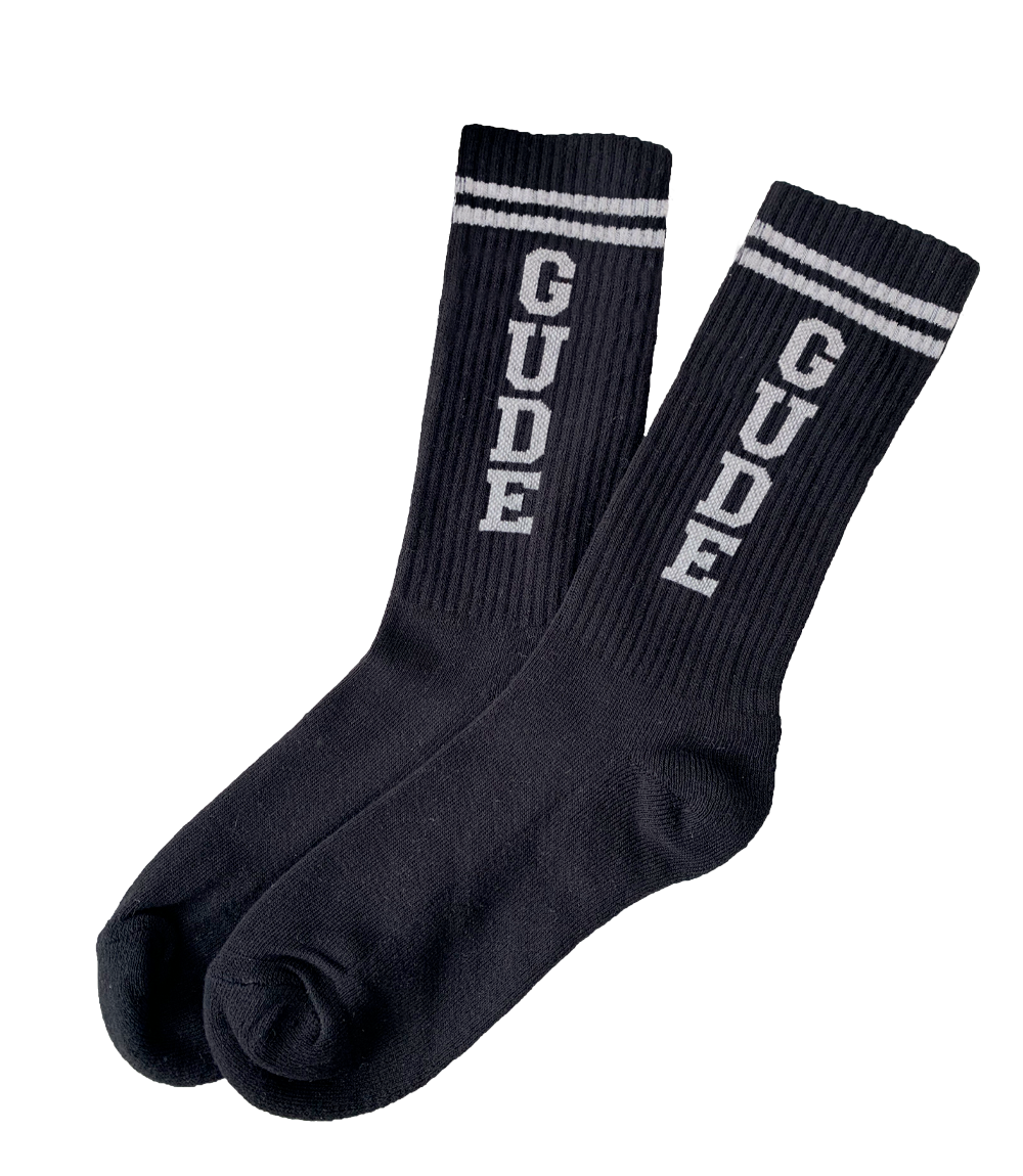 2x GUDE Stripe Socken  - schwarz