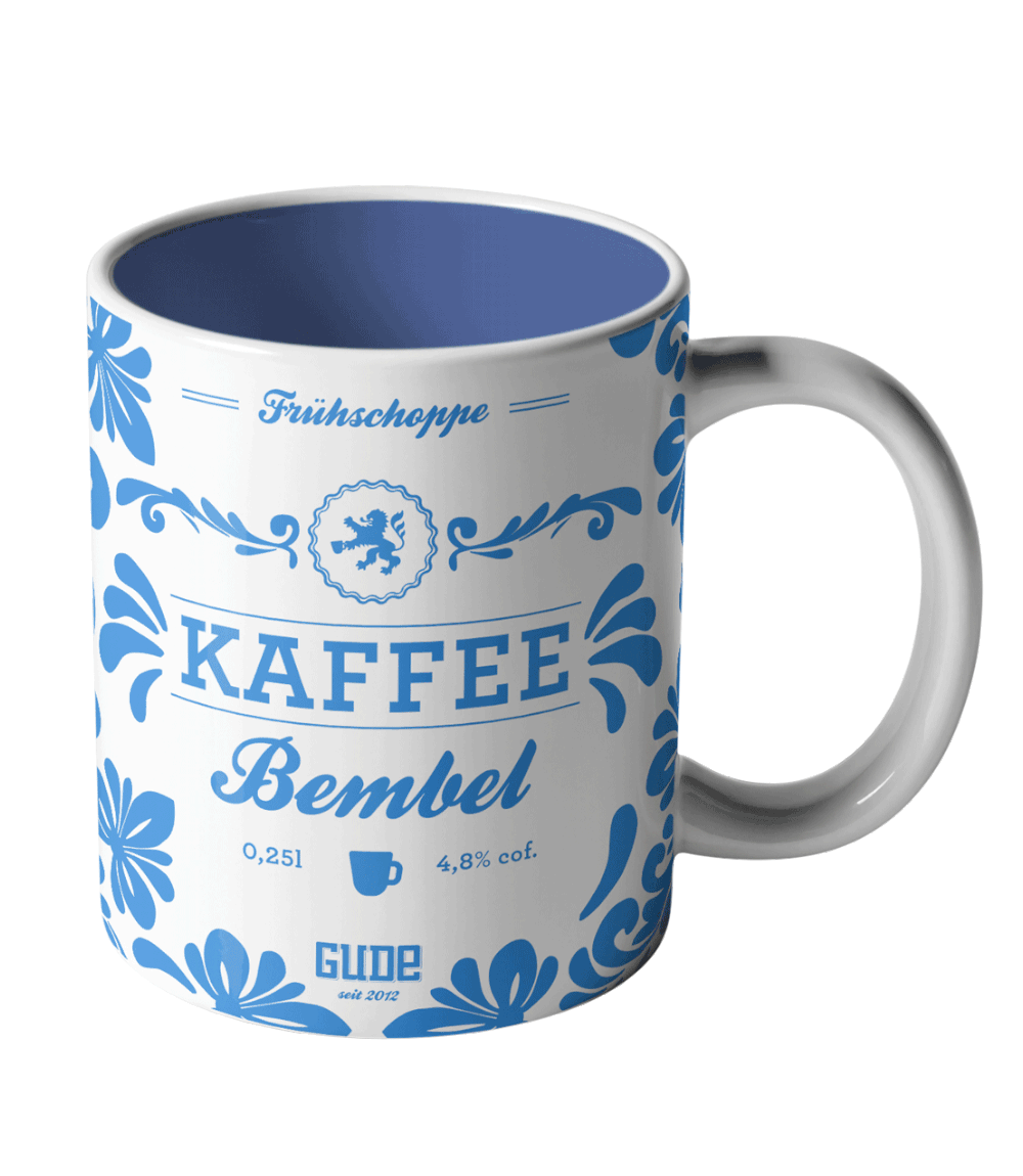 Kaffee Bembel - GUDE Tasse, weiß