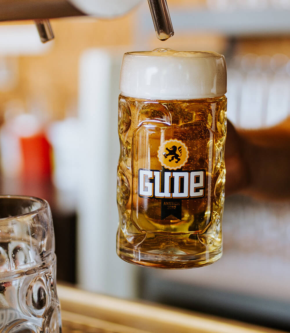 2x GUDE Bierkrug 0,5l