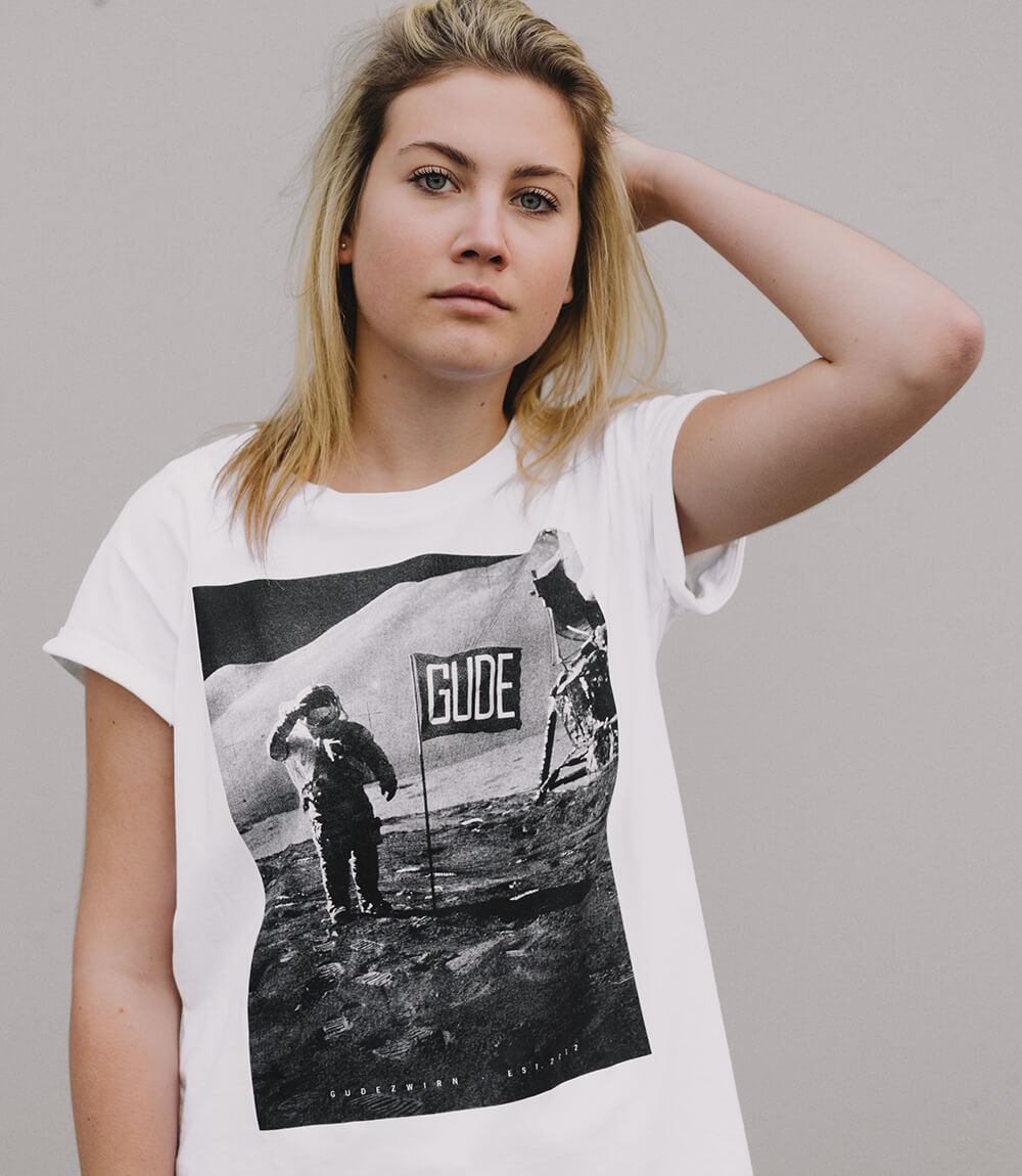 GUDE Mondlandung - Frauen Shirt, weiß