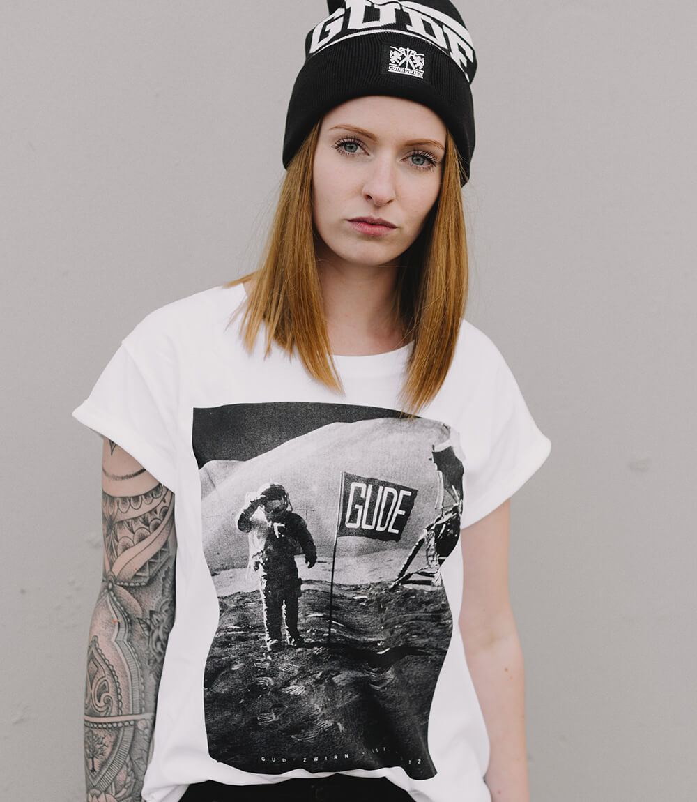 GUDE Mondlandung - Frauen Shirt, weiß