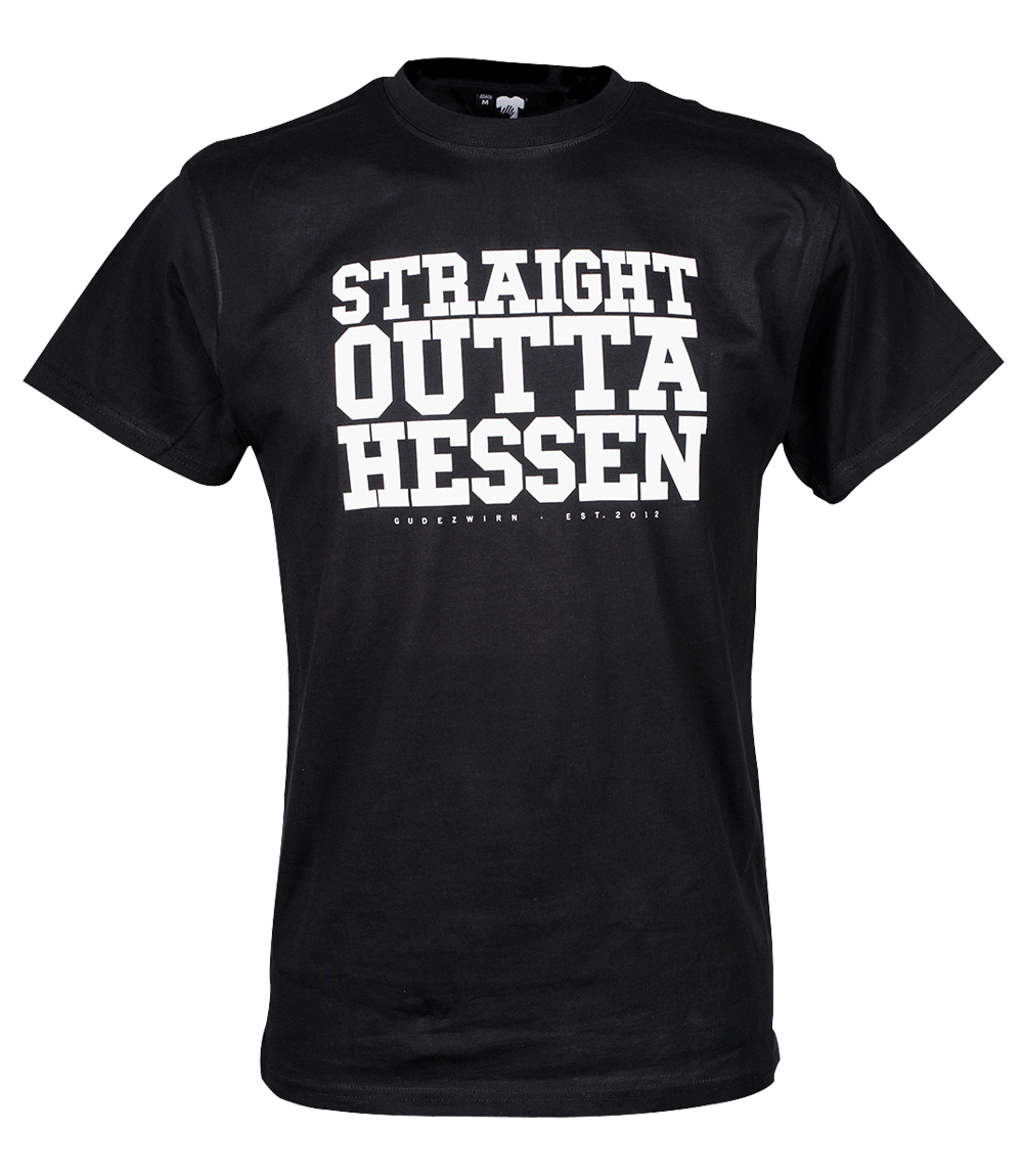 Straight Outta Hessen - Shirt, schwarz