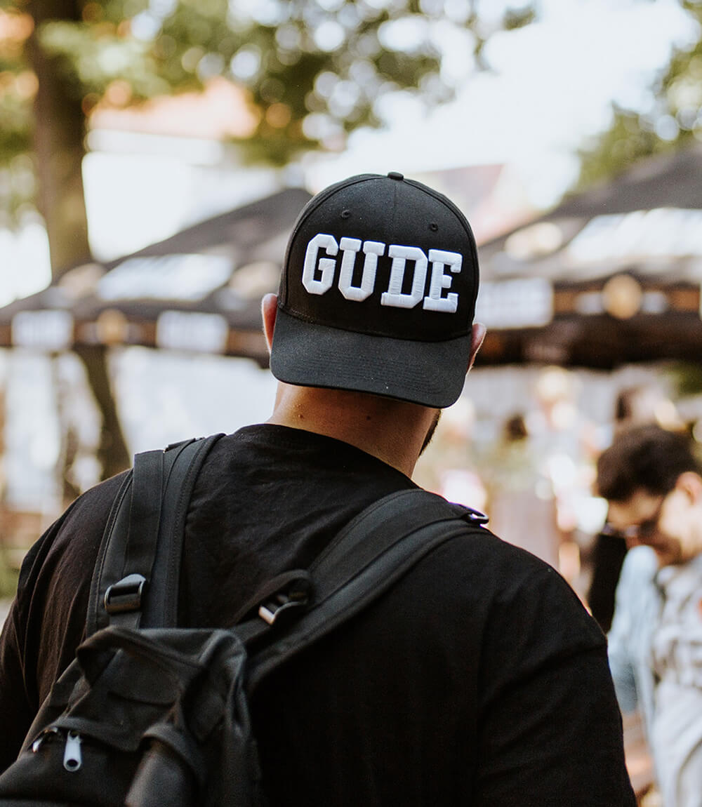 GUDE Cap - Snapback, schwarz-weiss