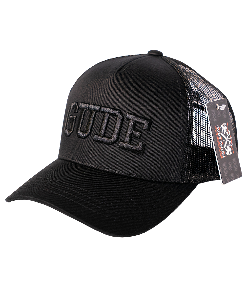 Black on black trucker hat shop