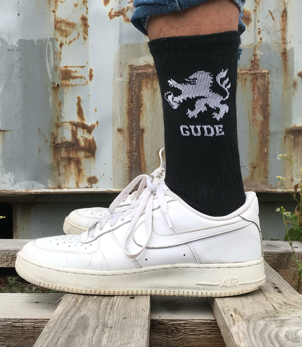 2x GUDE Löwe Socken  - schwarz