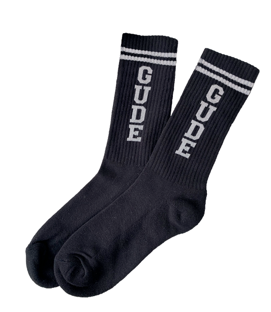 2x GUDE Stripe Socken  - schwarz