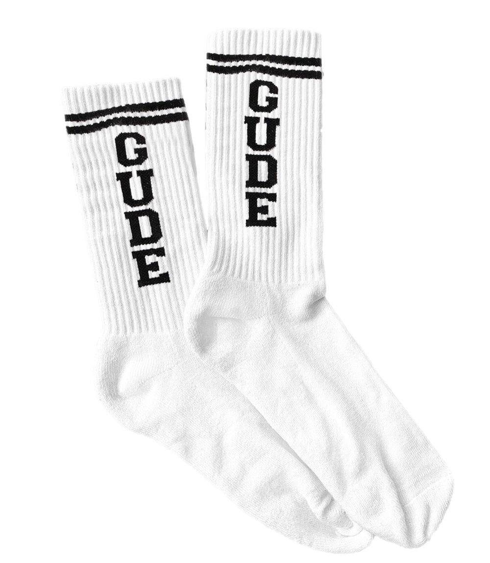 2x GUDE Stripe Socken - weiß