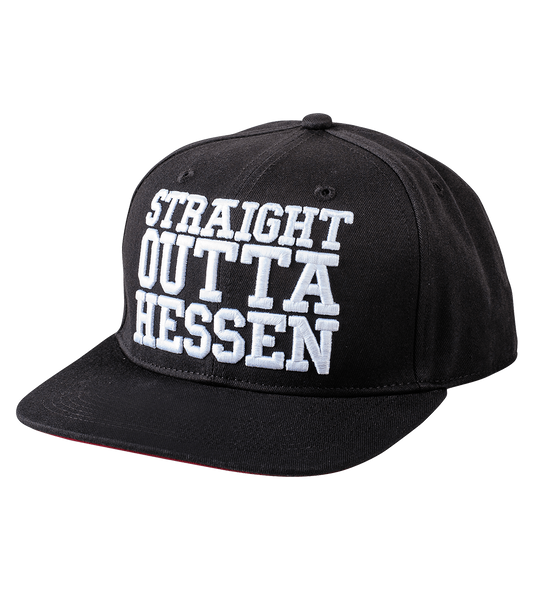 Straight Outta Hessen Cap - Snapback, schwarz-weiss